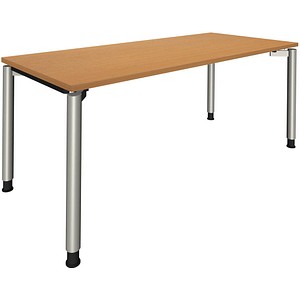 4260267325063 - fm Sidney höhenverstellbarer Schreibtisch buche rechteckig 4-Fuß-Gestell Rundrohr silber 1800 x 800 cm 4260267325063 - fm Sidney höhenverstellbarer Schreibtisch buche rechteckig 4-Fuß-Gestell Rundrohr silber 1800 x 800 cm