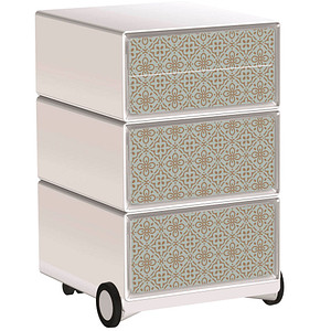 PAPERFLOW easyBox Vintage Rollcontainer weiß, bunt 60795 4 Auszüge 39,0 x 43,6 x 64,2 cm