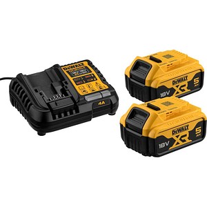 5035048790045 - DeWALT Akku-Set DCB1104P2-QW 18V 5Ah 2x XR-Akku DCB184 inkl Schnellladegerät für XR-Schiebe Akkus und Flexvolt Akkus