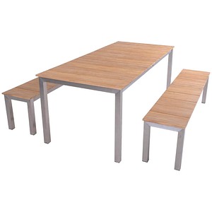 Garden Pleasure Sitzgruppe DALLAS, silber Holz, Metall