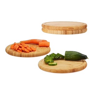4052025955151 - Relaxdays Frühstücksbrettchen rund 4er Set Bambus 30 cm Küchenbrett pflegeleicht natürlich messerschonend natur 4052025955151 - Relaxdays Frühstücksbrettchen rund 4er Set Bambus 30 cm Küchenbrett pflegeleicht natürlich messerschonend natur
