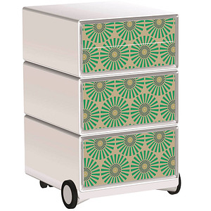 PAPERFLOW easyBox Vintage Rollcontainer weiß, bunt 60811 4 Auszüge 39,0 x 43,6 x 64,2 cm