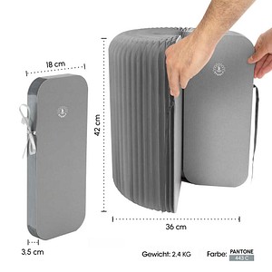 3660141968729 - Paperflow faltbarer Sitzhocker Wabenkarton Sitzkissen aus Kunstleder Ø 300 mm x H 420 mm bis 300 kg grau