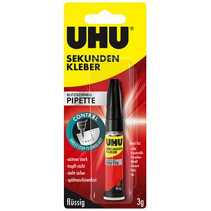 UHU Sekundenkleber 45570 blitzschnell PIPETTE, 3g, permanent 4026700455700 UHU