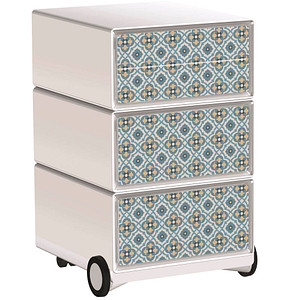 PAPERFLOW easyBox Vintage Rollcontainer weiß, bunt 60827 4 Auszüge 39,0 x 43,6 x 64,2 cm