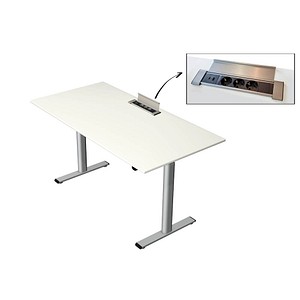 4044917451148 - Schreibtisch Move Base plus 10420610 elektrisch höhenverstellbar 73-123cm (H) 160x80cm (BxT) rechteckig weiß silber 40449 4044917451148 - Schreibtisch Move Base plus 10420610 elektrisch höhenverstellbar 73-123cm (H) 160x80cm (BxT) rechteckig weiß silber 40449