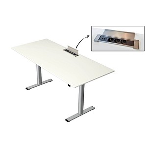 4044917451186 - Schreibtisch Move Base plus 10420710 elektrisch höhenverstellbar 73-123cm (H) 180x80cm (BxT) rechteckig weiß silber 40449 4044917451186 - Schreibtisch Move Base plus 10420710 elektrisch höhenverstellbar 73-123cm (H) 180x80cm (BxT) rechteckig weiß silber 40449