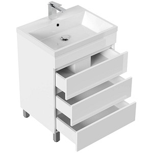 4251982673935 - Stand Badmöbel Fellini 70 SoftClose eiche gold mit drei grifflosen Schubladen