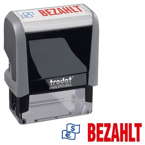 trodat Textstempel "Bezahlt" printy 4912 office selbstfärbend blau, rot