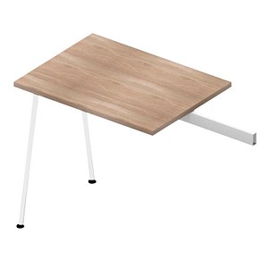 Quadrifoglio Anbautisch X3 ulme, weiß rechteckig 80,0 x 60,0 x 75,0 cm