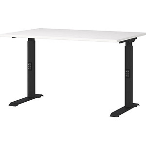 4005949791022 - Schreibtisch DOWNEY 7910-614 manuell höhenverstellbar 68-91cm (H) 120cmx80cm (BxT) rechteckig weiß Schwarz 4005949791022 G 4005949791022 - Schreibtisch DOWNEY 7910-614 manuell höhenverstellbar 68-91cm (H) 120cmx80cm (BxT) rechteckig weiß Schwarz 4005949791022 G