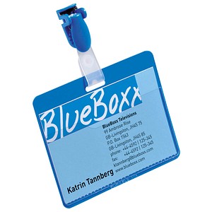 4005546805597 - DURABLE Namensschilder Namensschild Mit Clip blau 9 cm x 6 cm Hartfolie Blau