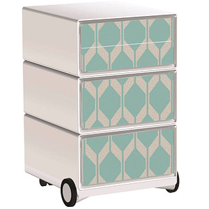 PAPERFLOW easyBox Vintage Rollcontainer weiß, bunt 60875 4 Auszüge 39,0 x 43,6 x 64,2 cm