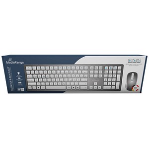 4260664876762 - Funk-Tastatur und optis Funk-Maus Set QWERTZ sil