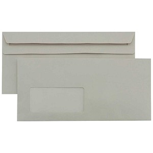 0726529059441 - Briefumschläge DIN lang mit Fenster grau selbstklebend 1000 St