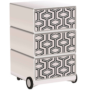 PAPERFLOW easyBox Vintage Rollcontainer weiß, bunt 60907 4 Auszüge 39,0 x 43,6 x 64,2 cm