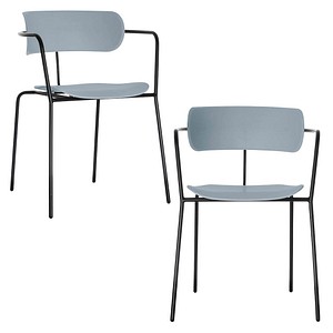 3660141233179 - Stuhl BISTRO stapelbar bis zu 4 Stück B 535 x T 545 x H 760 mm Stahlrohr & Polypropylen blau 2 Stück