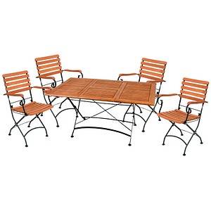 4041908109347 - Sitzgruppe Wien schwarz Holz Metall 5-teilig 4041908109347 Garden Pleasure