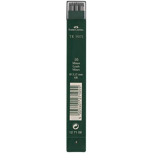 FABER-CASTELL TK 9071 Fallminen tiefschwarz 6B 3,15 mm, 10 St.