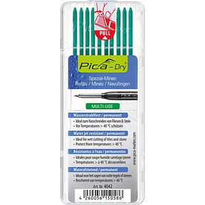 4260056150586 - Dry Wasserstrahl Ersatzminen für Tieflochmarker-Bleistift grün 28 mm 4260056150586 10 Stück 4260056150586 - Dry Wasserstrahl Ersatzminen für Tieflochmarker-Bleistift grün 28 mm 4260056150586 10 Stück