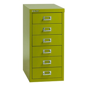 BISLEY MultiDrawer™ L296 Schubladenschrank grün 6 Schubladen 27,8 x 38,0 x 59,0 cm