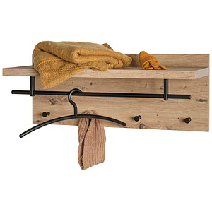 HAKU Möbel Wandgarderobe 37444 eiche Holz 4 Haken 75,0 x 30,0 cm