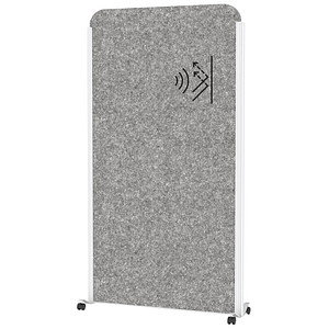 4002390089821 - Mobiles MAUL Stellwandsystem MAULcocoon Akustik B 1000 x H 1800 mm dunkelgraue Oberfläche weiß