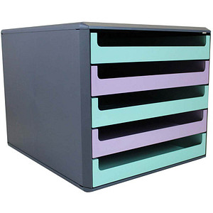 M&M Schubladenbox  minze, lavendel 30057675BE, DIN A4 mit 5 Schubladen