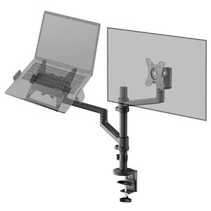 4040849744174 - goobay Notebook-Monitor-Halterung Deluxe 74417 schwarz für 1 Monitor und 1 Notebook Tischbohrung Tischklemme 4040849744174 - goobay Notebook-Monitor-Halterung Deluxe 74417 schwarz für 1 Monitor und 1 Notebook Tischbohrung Tischklemme