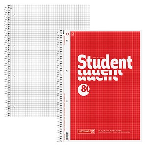 4003273180314 - Collegeblock 10-67928 Student Lineatur 28   kariert mit Rand innen außen A4 70g rot 80 Blatt 4003273180314 Brunnen