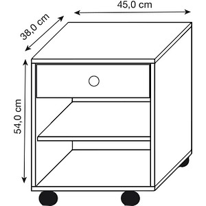 4051814370670 - Rollcontainer Beistellcontainer mit zwei offenen Fächern Maße ca H 54 x B 45 x T 38 cm Bürocontainer - Salda 4051814370670 - Rollcontainer Beistellcontainer mit zwei offenen Fächern Maße ca H 54 x B 45 x T 38 cm Bürocontainer - Salda