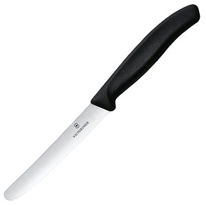 7611160058874 - VICTORINOX Gemüsemesser silber schwarz glänzend poliert Klinge 100 cm - 6 Stück