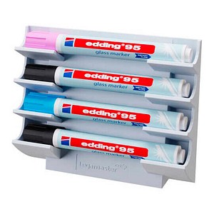 8713797108638 - Markerhalter Legamaster für Glasboards für 4 Marker Neodym-Magnet warm grey