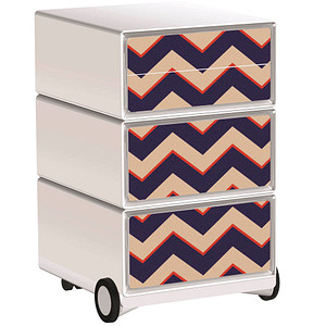 PAPERFLOW easyBox Vintage Rollcontainer weiß, bunt 60955 4 Auszüge 39,0 x 43,6 x 64,2 cm