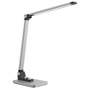 3660141963656 - meet powered by Paperflow JOA LED-Tischleuchte Gebürstetes Silber 400 lm (500 Lux) Qi-Ladepad 10W CCT-Modus