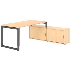 4032062332252 - Schreibtischkombination RSE16 höhenverstellbar  rechteckig ahorn   graphit 4032062332252 Hammerbacher