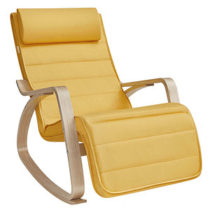 0194343142067 - Schaukelstuhl gelb braun Stoff 0194343142067 SONGMICS