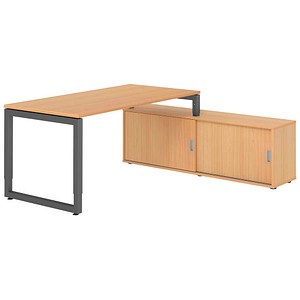 4032062332313 - Schreibtischkombination RSE16 höhenverstellbar  rechteckig buche   graphit 4032062332313 Hammerbacher