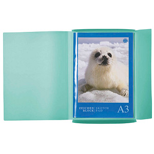 4008705920995 - 3 HERMA Zeichenmappen DIN A3 dunkelgrün transparent 400870592099