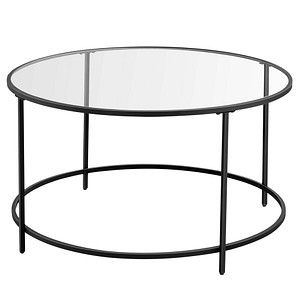 0194343031606 - Songmics - vasagle Couchtisch rund Beistelltisch Glastisch mit Metallgestell Hartglas Nachttisch Sofatisch für Balkon schwarz von LGT021B01 0194343031606 - Songmics - vasagle Couchtisch rund Beistelltisch Glastisch mit Metallgestell Hartglas Nachttisch Sofatisch für Balkon schwarz von LGT021B01