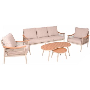 Garden Pleasure Loungegruppe TULUM, sandbeige Kunststoff, Metall