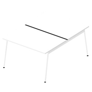 Quadrifoglio Doppelschreibtisch weiß rechteckig, 4-Fuß-Gestell weiß 120,0 x 164,0 cm