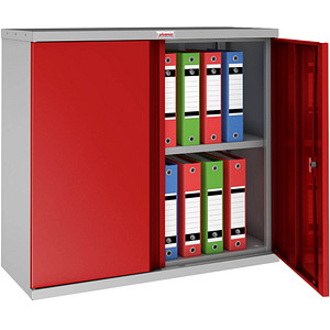 5032548007307 - SCL0891GRK Stahlschrank Klein grau rot m Schlüssel-Schloss (B x H x T) 915 x 830 x 370 mm mit Schlüsselschloss