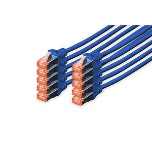 4016032441588 - DK-1644-010-B-10 RJ45 Netzwerkkabel Patchkabel CAT 6 S FTP 100 m Blau Folienschirm Gesamtschirm Geschirmt Halogenfrei Simplex doppelt geschirmt