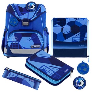 herlitz Schulranzen-Set UltraLight Blue Goal Kunstfaser blau