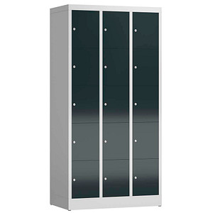 4061815857414 - Schließfachschrank ClassiX anthrazit lichtgrau X-520538 15 Schließfächer 870 x 500 x 1800 cm 4061815857414 LÜLLMANN