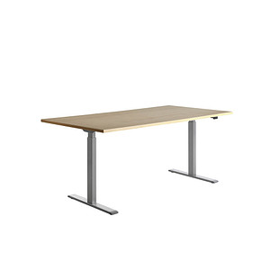 4014296873817 - Sitz-Steh-Schreibtisch E-Table TTS18080GA elektrisch höhenverstellbar 70-120cm (H) 180cmx80cm (BxT) rechteckig ahorn   Licht