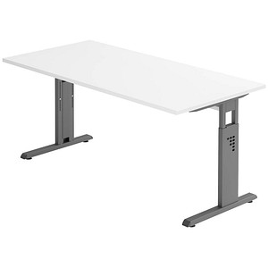4032062190333 - Schreibtisch O-Serie VOS16 W G manuell höhenverstellbar 65-85cm (H) 160x80cm (BxT) rechteckig weiß graphit 4032062190333 4032062190333 - Schreibtisch O-Serie VOS16 W G manuell höhenverstellbar 65-85cm (H) 160x80cm (BxT) rechteckig weiß graphit 4032062190333