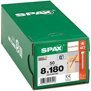 SPAX® Holzbauschrauben T40 Zylinderkopf WIROX 180mm  x 8 mm, 50 St.