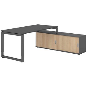 4032062332795 - Schreibtischkombination RSE16 höhenverstellbar  rechteckig graphit   graphit 4032062332795 Hammerbacher